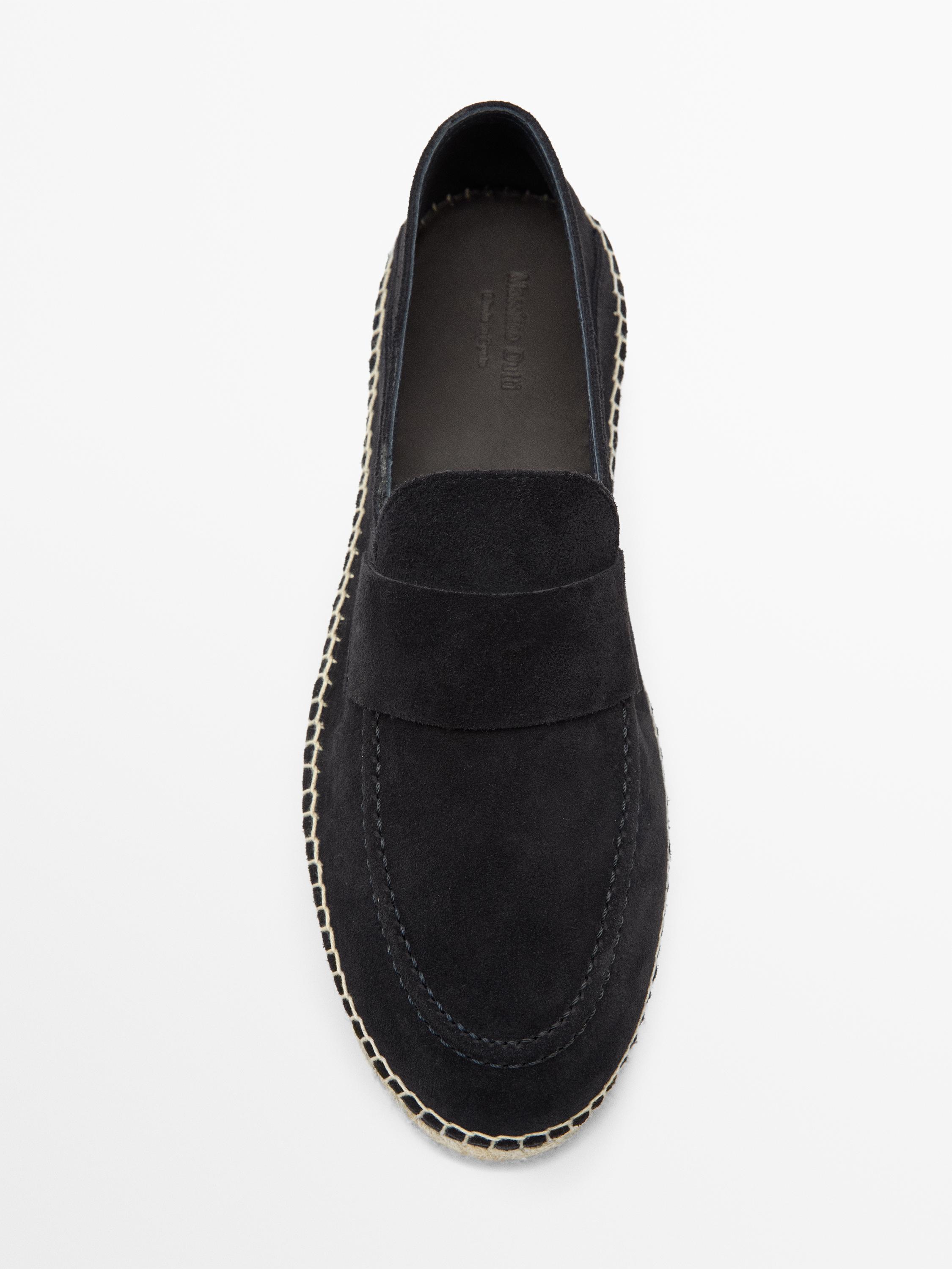 Espadrille pièce croûte de cuir